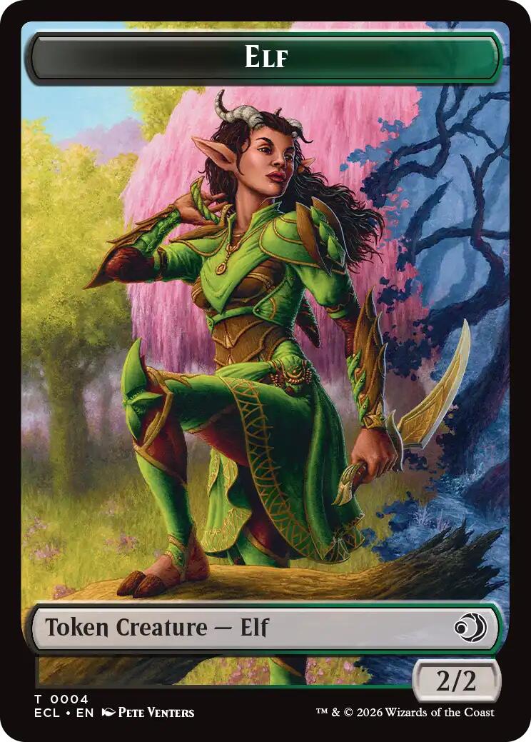 Elf // Treasure Double-Sided Token [Lorwyn Eclipsed Tokens] | Gamers Paradise