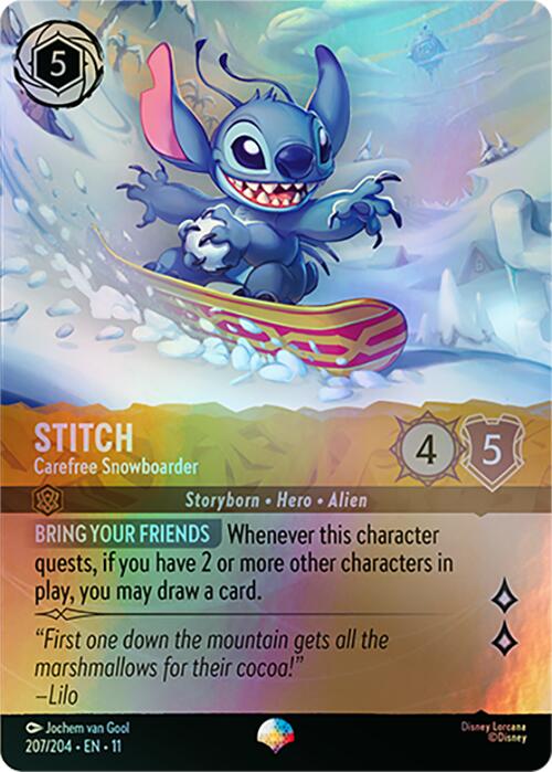 Stitch - Carefree Snowboarder (Epic) (207/204) [Winterspell] | Gamers Paradise