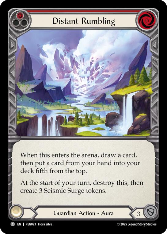Distant Rumbling (Red) (Rainbow Foil) [PEN023] (Compendium of Rathe)  Rainbow Foil | Gamers Paradise