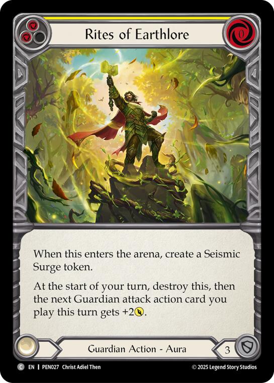 Rites Of Earthlore (Yellow) (Rainbow Foil) [PEN027] (Compendium of Rathe)  Rainbow Foil | Gamers Paradise