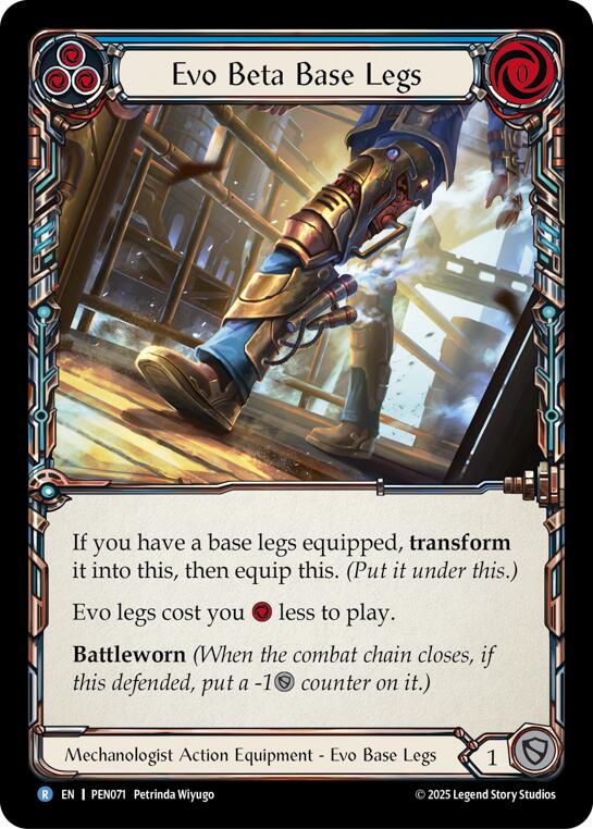 Evo Beta Base Legs (Blue) (Cold Foil) [PEN071] (Compendium of Rathe)  Cold Foil | Gamers Paradise