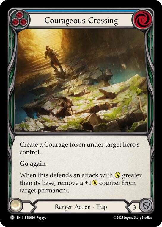 Courageous Crossing (Blue) (Rainbow Foil) [PEN086] (Compendium of Rathe)  Rainbow Foil | Gamers Paradise