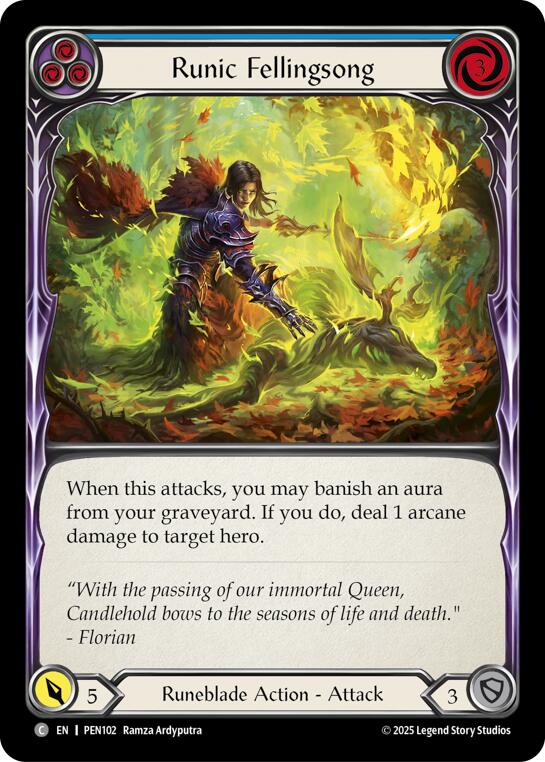 Runic Fellingsong (Blue) (Regular) [PEN102] (Compendium of Rathe) | Gamers Paradise