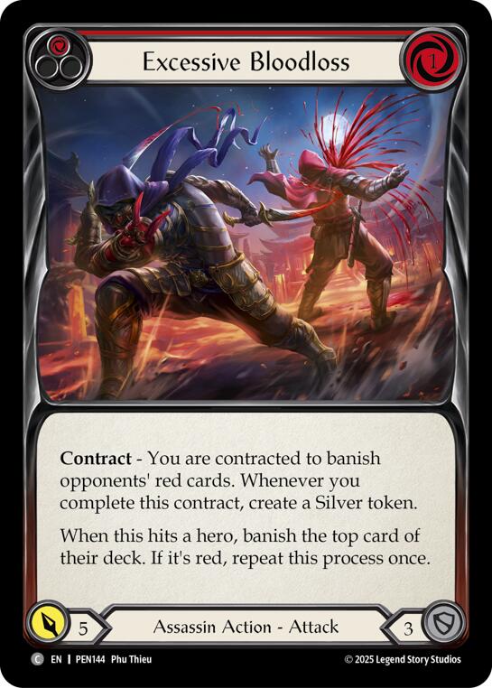 Excessive Bloodloss (Red) (Rainbow Foil) [PEN144] (Compendium of Rathe)  Rainbow Foil | Gamers Paradise