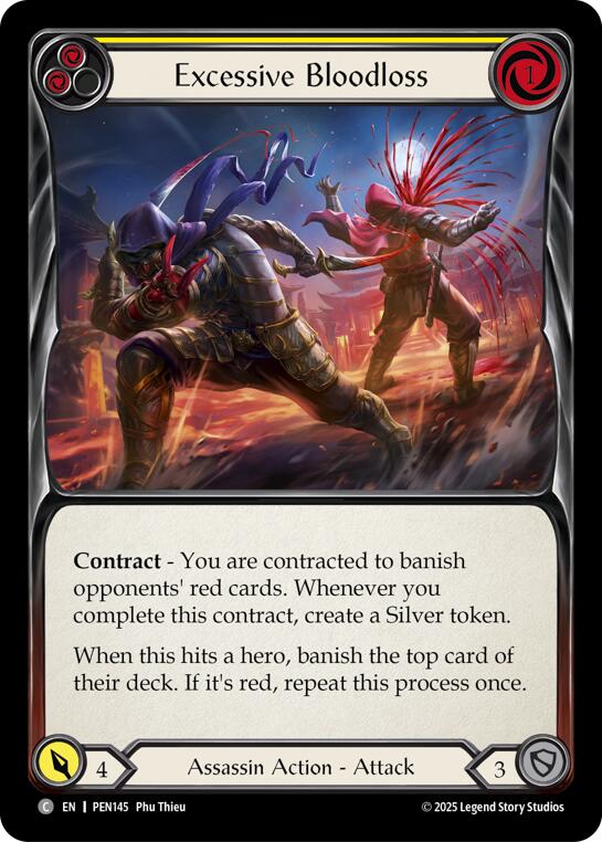 Excessive Bloodloss (Yellow) (Rainbow Foil) [PEN145] (Compendium of Rathe)  Rainbow Foil | Gamers Paradise