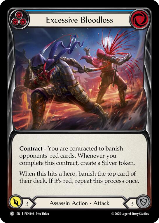 Excessive Bloodloss (Blue) (Rainbow Foil) [PEN146] (Compendium of Rathe)  Rainbow Foil | Gamers Paradise