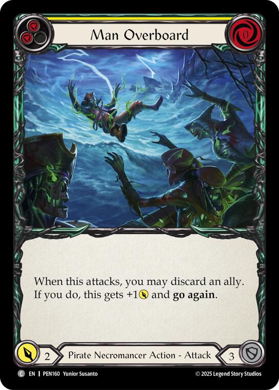 Man Overboard (Yellow) (Rainbow Foil) [PEN160] (Compendium of Rathe)  Rainbow Foil | Gamers Paradise
