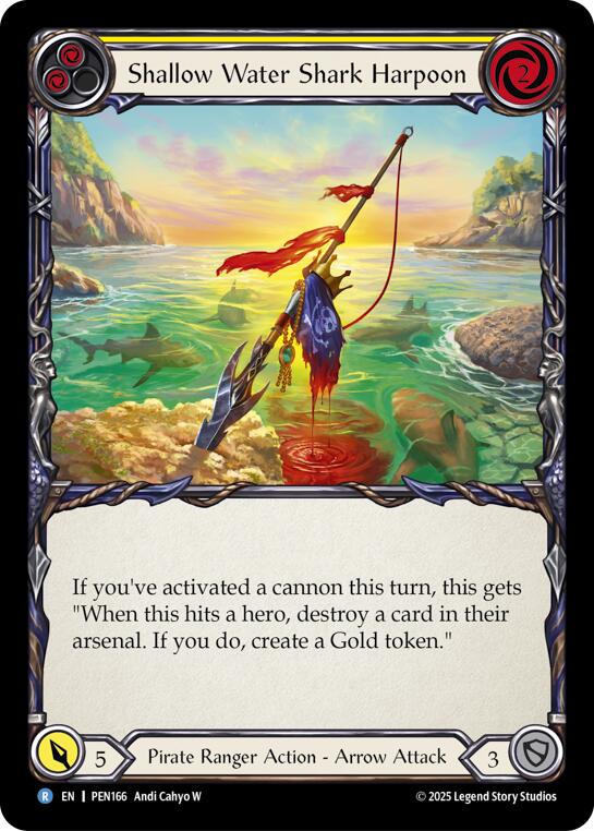 Shallow Water Shark Harpoon (Yellow) (Rainbow Foil) [PEN166] (Compendium of Rathe)  Rainbow Foil | Gamers Paradise