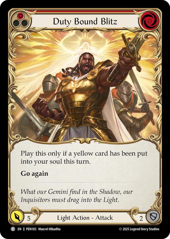 Duty Bound Blitz (Red) (Regular) [PEN183] (Compendium of Rathe) | Gamers Paradise