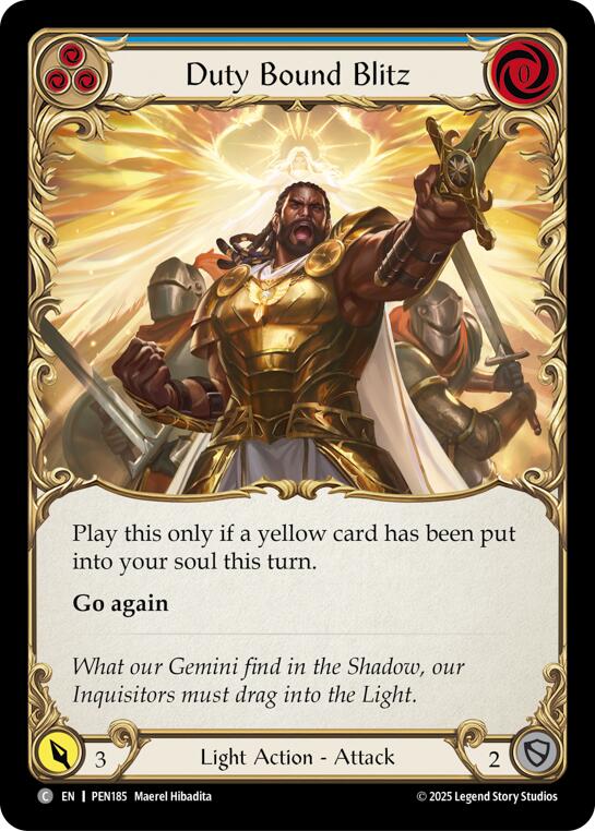 Duty Bound Blitz (Blue) (Regular) [PEN185] (Compendium of Rathe) | Gamers Paradise