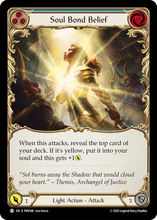 Soul Bond Belief (Blue) (Rainbow Foil) [PEN188] (Compendium of Rathe)  Rainbow Foil | Gamers Paradise