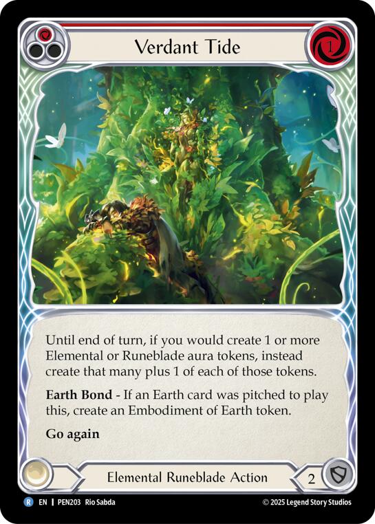 Verdant Tide (Red) (Rainbow Foil) [PEN203] (Compendium of Rathe)  Rainbow Foil | Gamers Paradise