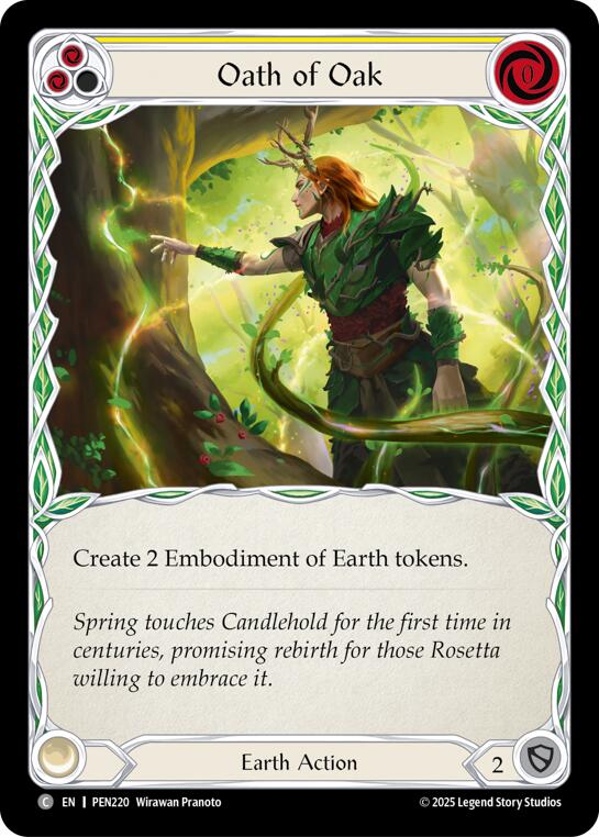 Oath Of Oak (Yellow) (Rainbow Foil) [PEN220] (Compendium of Rathe)  Rainbow Foil | Gamers Paradise