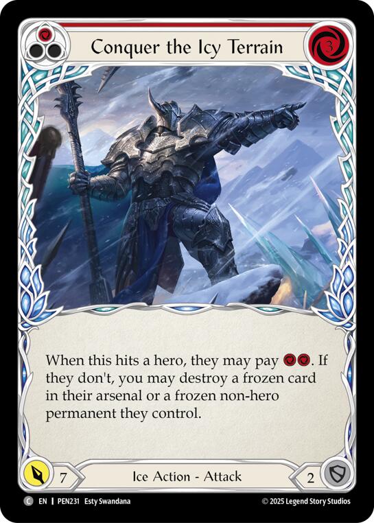Conquer The Icy Terrain (Red) (Rainbow Foil) [PEN231] (Compendium of Rathe)  Rainbow Foil | Gamers Paradise