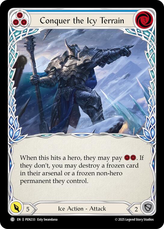 Conquer The Icy Terrain (Blue) (Rainbow Foil) [PEN233] (Compendium of Rathe)  Rainbow Foil | Gamers Paradise