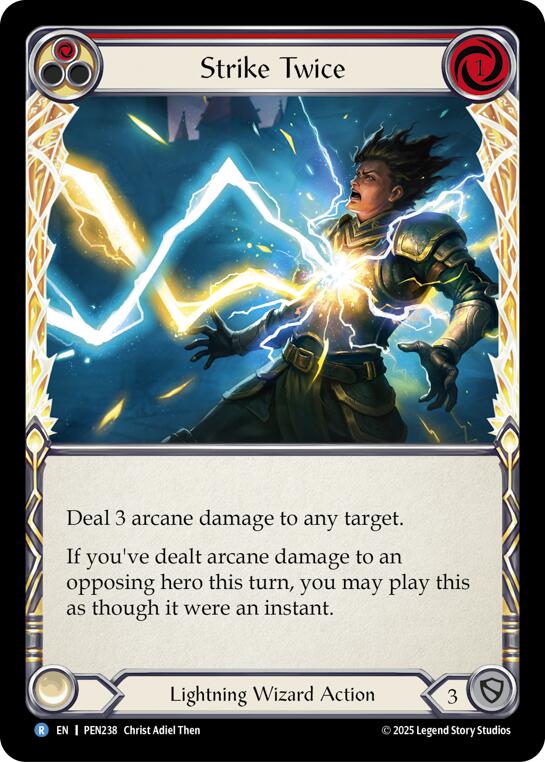 Strike Twice (Red) (Rainbow Foil) [PEN238] (Compendium of Rathe)  Rainbow Foil | Gamers Paradise