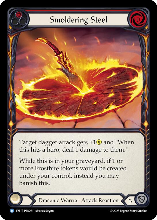 Smoldering Steel (Red) (Rainbow Foil) [PEN251] (Compendium of Rathe)  Rainbow Foil | Gamers Paradise