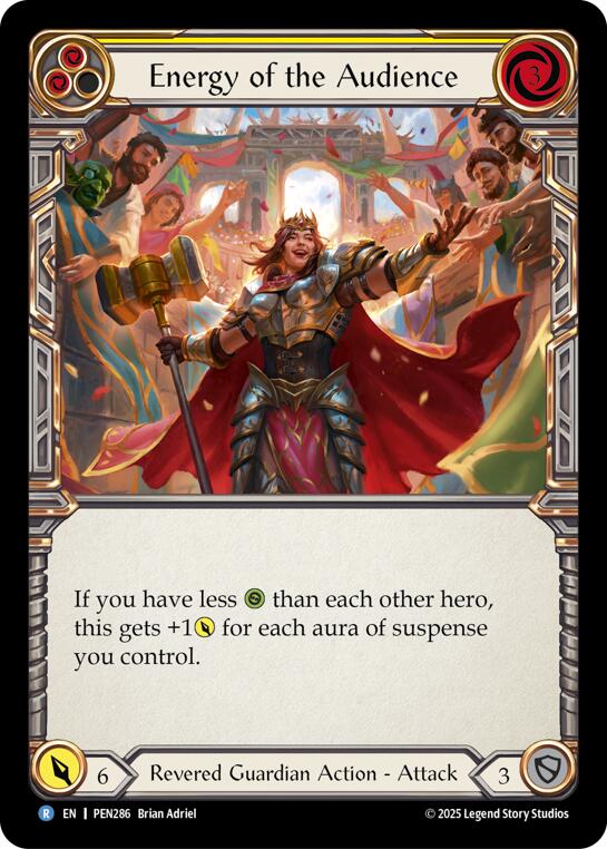 Energy Of The Audience (Yellow) (Rainbow Foil) [PEN286] (Compendium of Rathe)  Rainbow Foil | Gamers Paradise