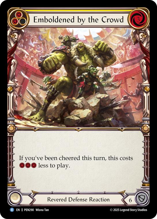 Emboldened By The Crowd (Yellow) (Rainbow Foil) [PEN290] (Compendium of Rathe)  Rainbow Foil | Gamers Paradise