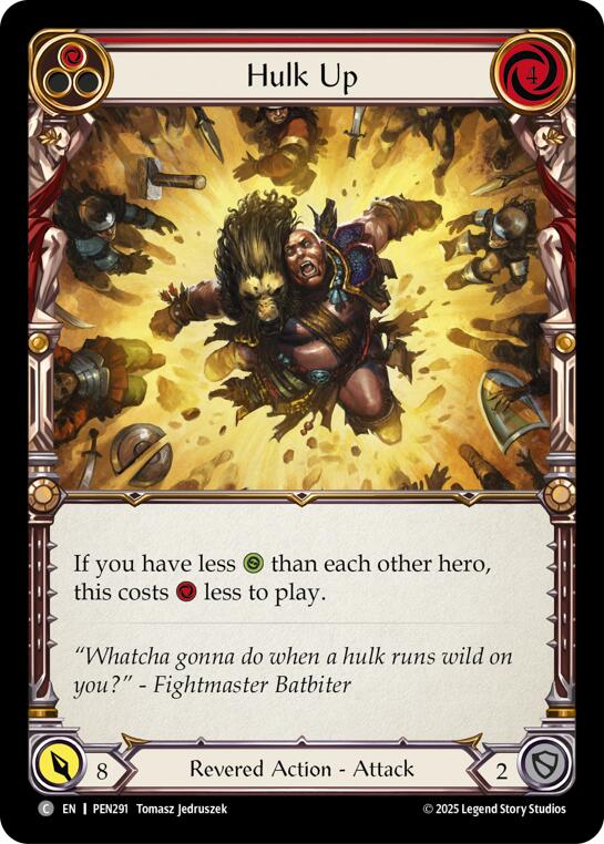 Hulk Up (Red) (Rainbow Foil) [PEN291] (Compendium of Rathe)  Rainbow Foil | Gamers Paradise