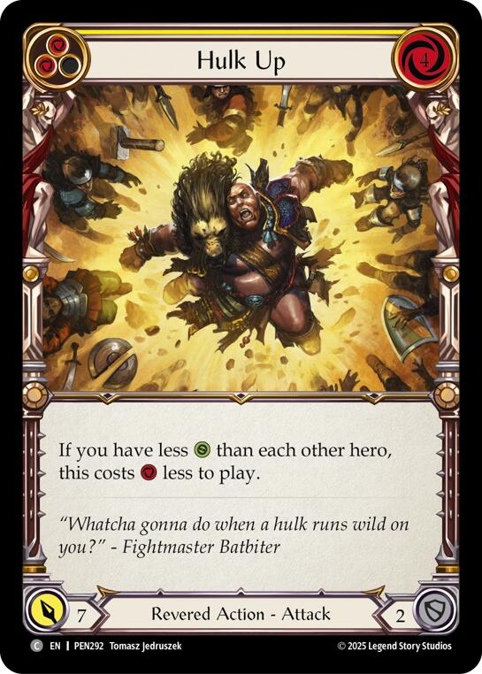 Hulk Up (Yellow) (Rainbow Foil) [PEN292] (Compendium of Rathe)  Rainbow Foil | Gamers Paradise