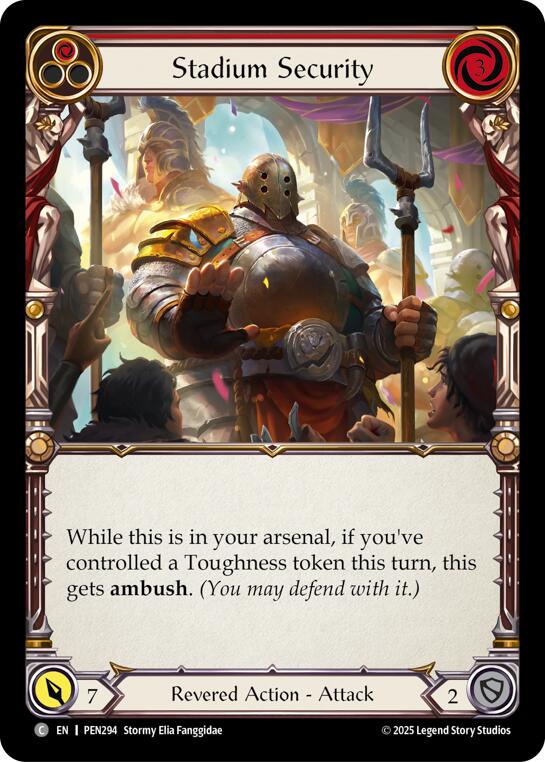 Stadium Security (Red) (Rainbow Foil) [PEN294] (Compendium of Rathe)  Rainbow Foil | Gamers Paradise