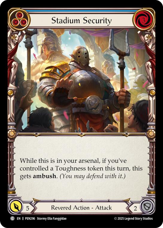 Stadium Security (Blue) (Rainbow Foil) [PEN296] (Compendium of Rathe)  Rainbow Foil | Gamers Paradise