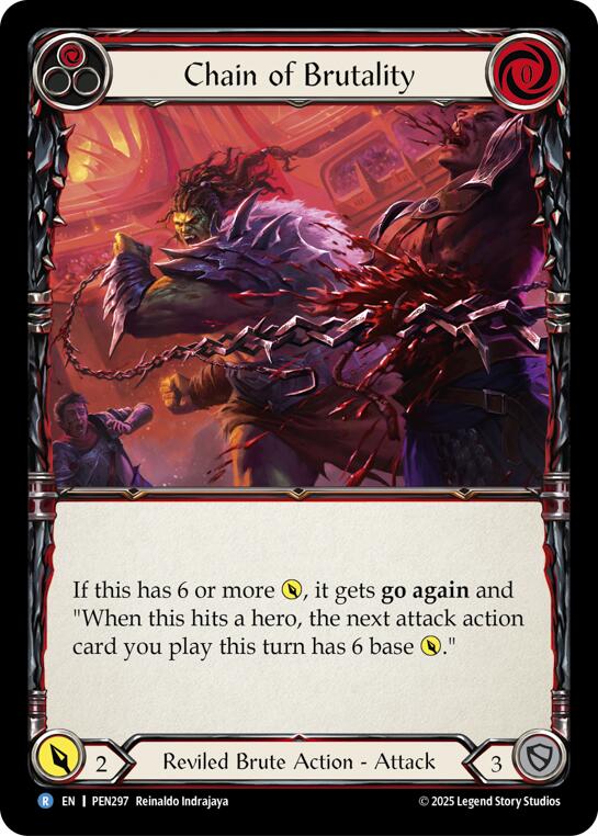 Chain Brutality (Red) (Rainbow Foil) [PEN297] (Compendium of Rathe)  Rainbow Foil | Gamers Paradise