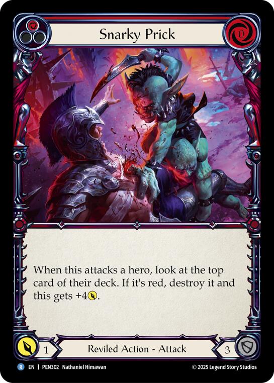 Snarky Prick (Red) (Rainbow Foil) [PEN302] (Compendium of Rathe)  Rainbow Foil | Gamers Paradise