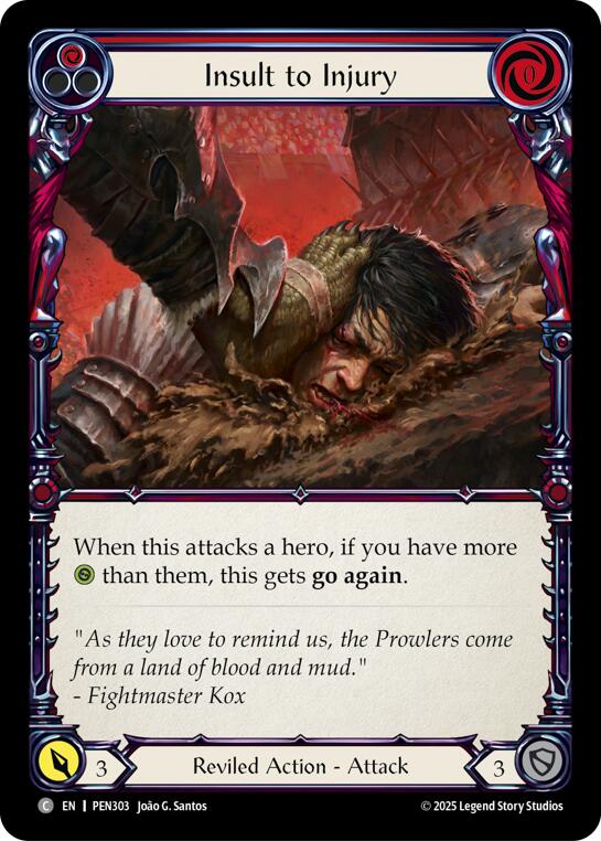 Insult To Injury (Red) (Rainbow Foil) [PEN303] (Compendium of Rathe)  Rainbow Foil | Gamers Paradise