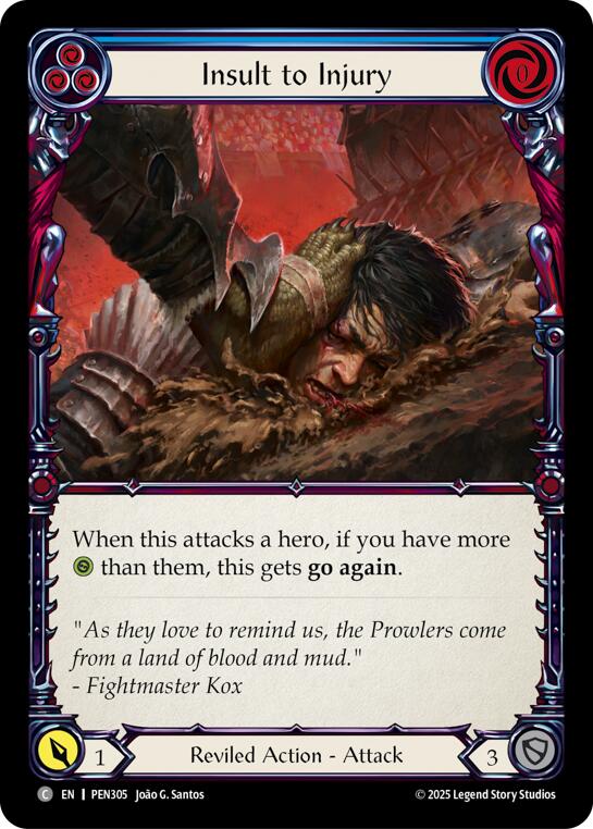 Insult To Injury (Blue) (Rainbow Foil) [PEN305] (Compendium of Rathe)  Rainbow Foil | Gamers Paradise
