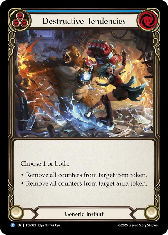 Destructive Tendencies (Blue) (Rainbow Foil) [PEN328] (Compendium of Rathe)  Rainbow Foil | Gamers Paradise
