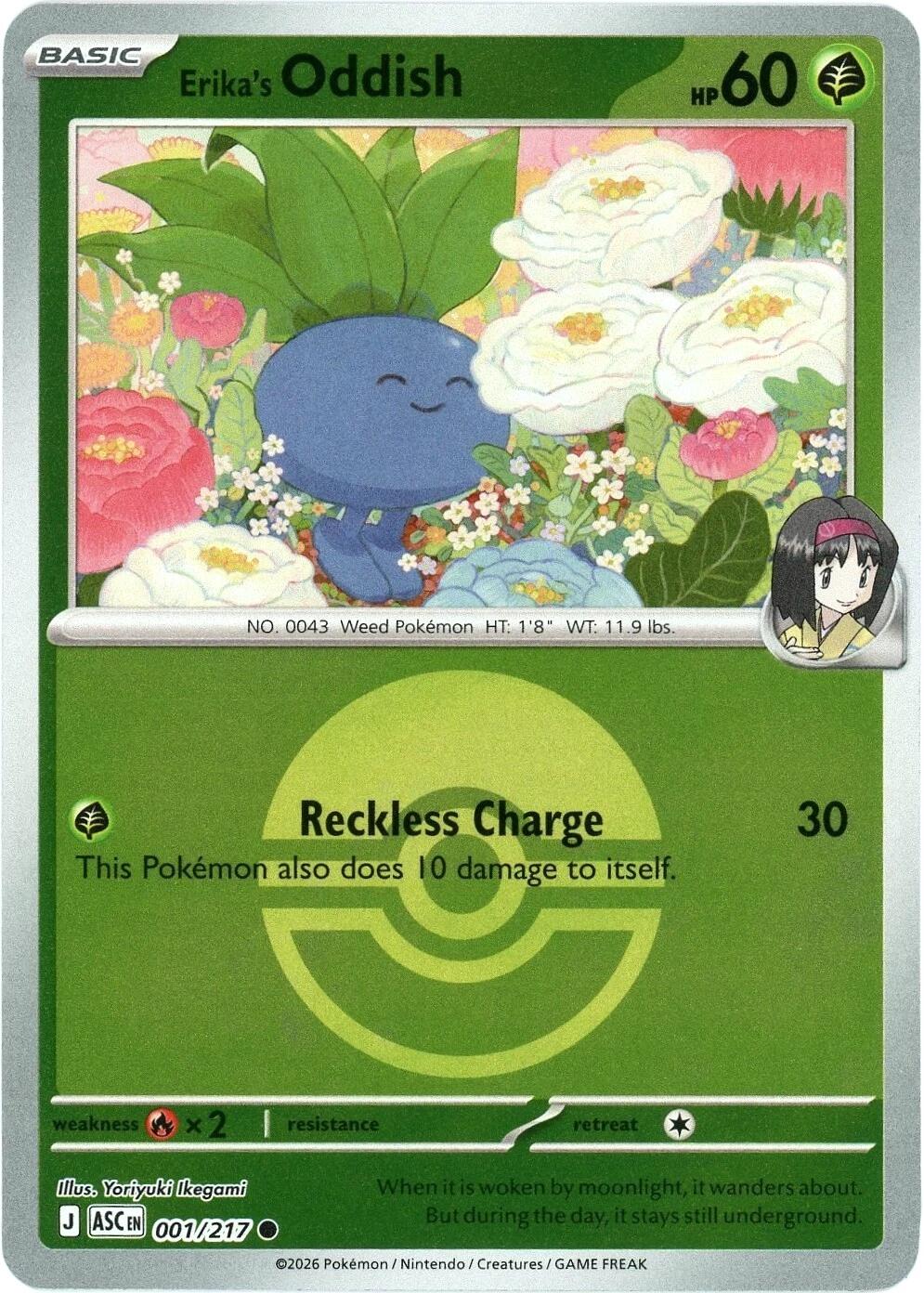 Erika's Oddish (001/217) (Poke Ball) [Mega Evolution: Ascended Heroes] | Gamers Paradise