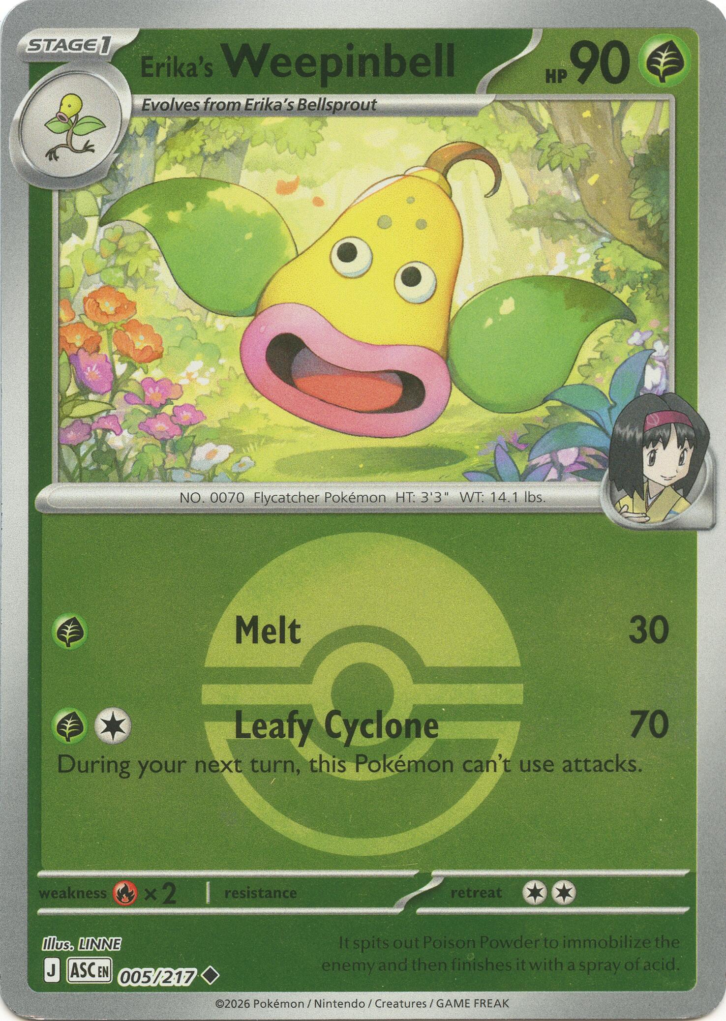 Erika's Weepinbell (005/217) (Poke Ball) [Mega Evolution: Ascended Heroes] | Gamers Paradise