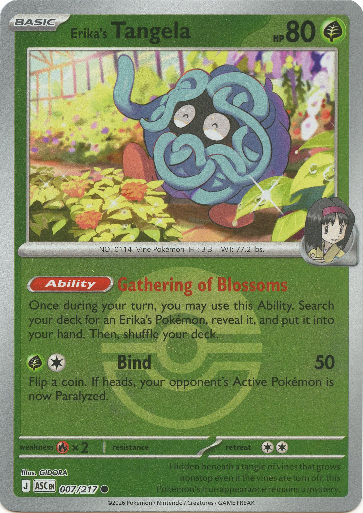 Erika's Tangela (007/217) (Poke Ball) [Mega Evolution: Ascended Heroes] | Gamers Paradise