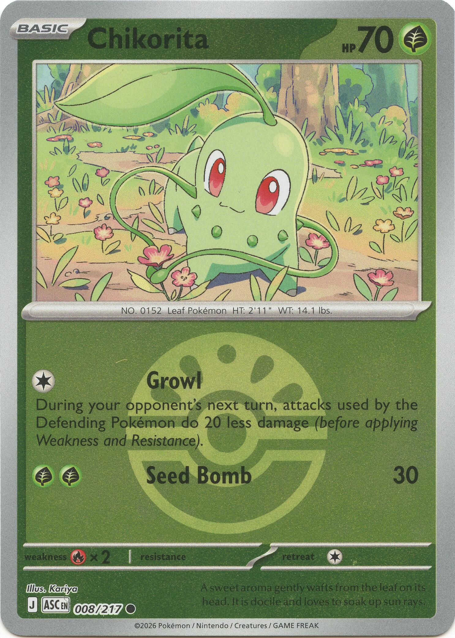 Chikorita (008/217) (Friend Ball) [Mega Evolution: Ascended Heroes] | Gamers Paradise