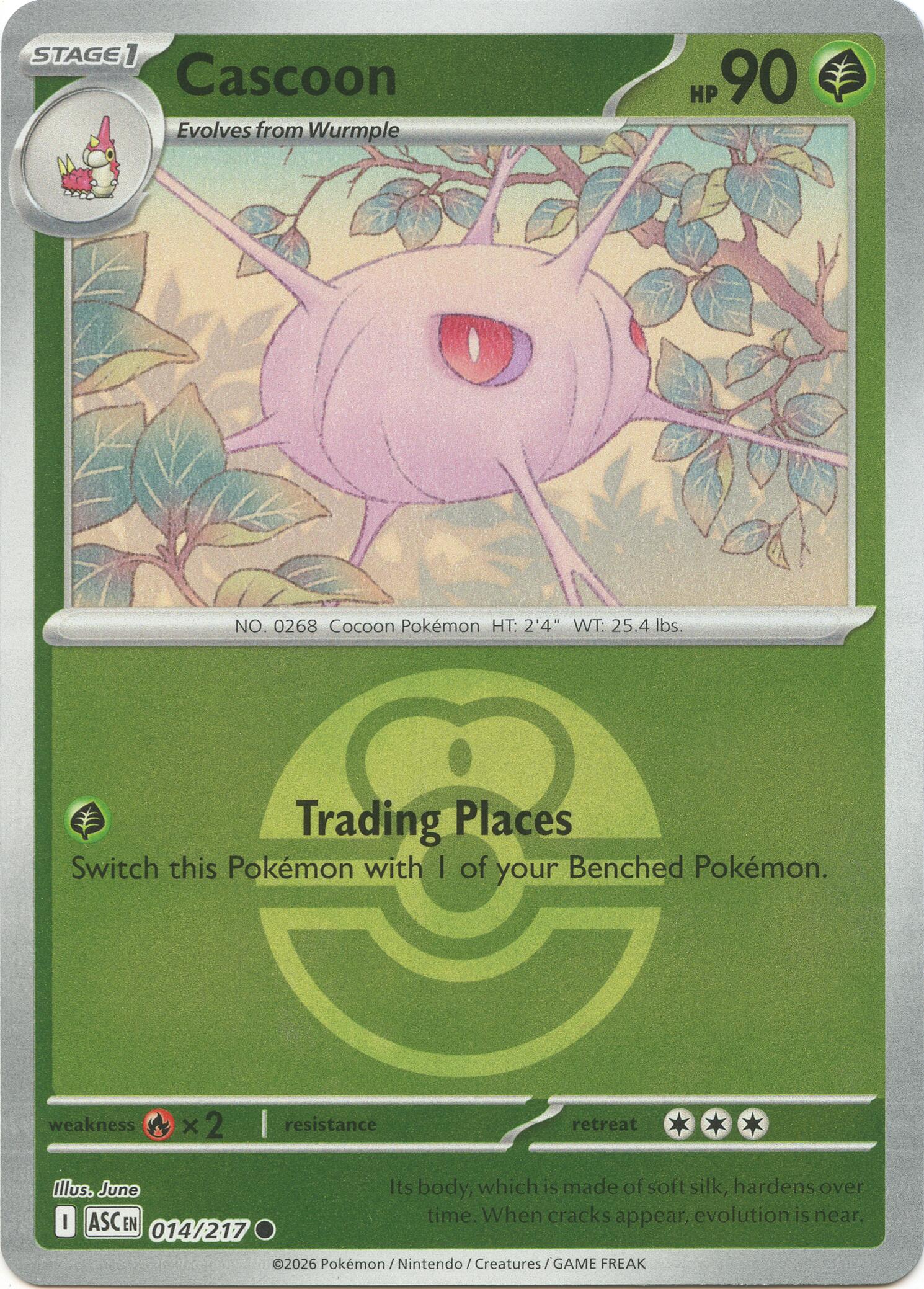 Cascoon (014/217) (Love Ball) [Mega Evolution: Ascended Heroes] | Gamers Paradise