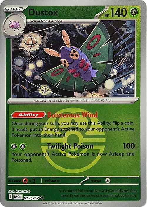 Dustox (015/217) (Love Ball) [Mega Evolution: Ascended Heroes] | Gamers Paradise
