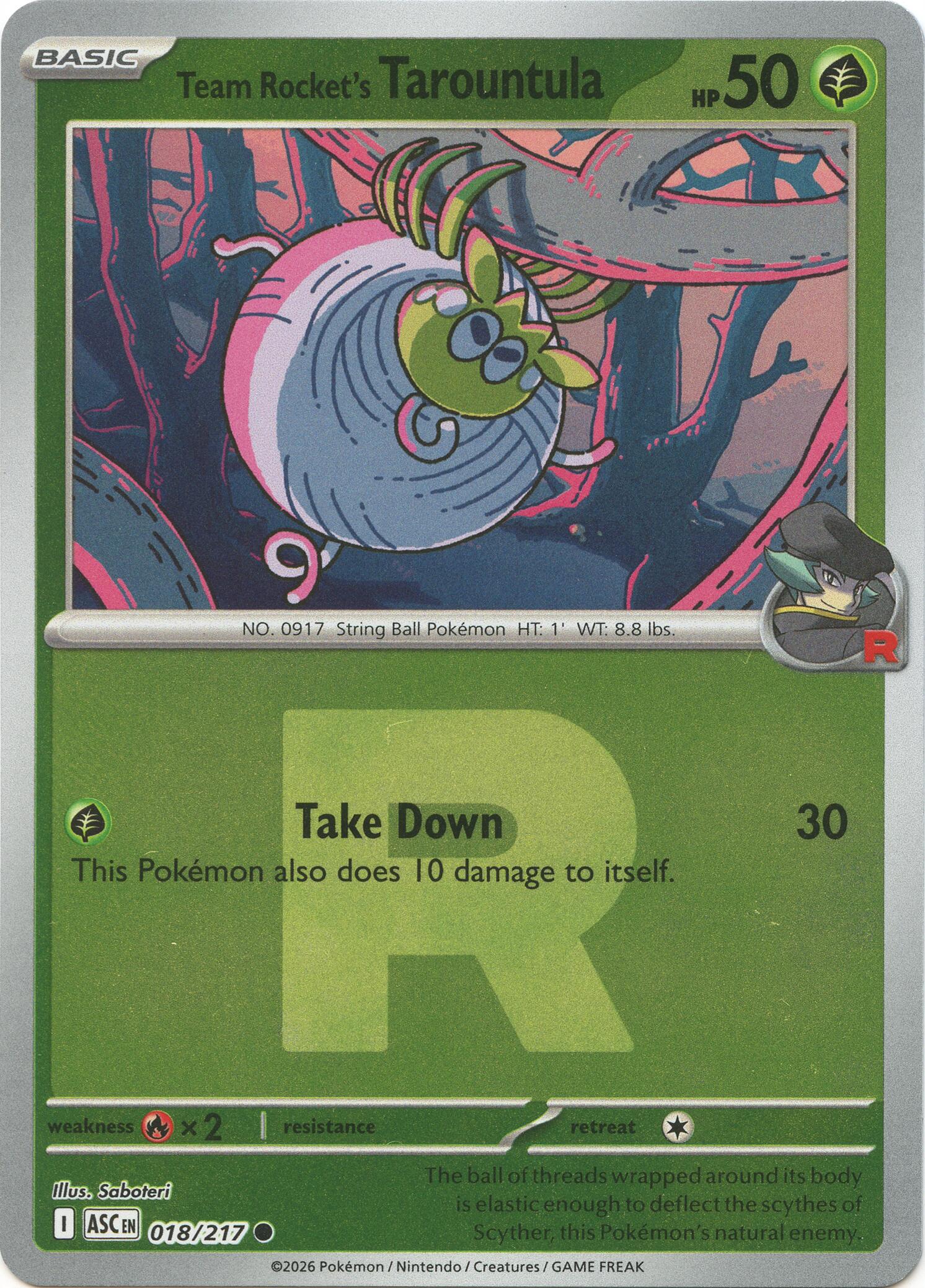 Team Rocket's Tarountula (018/217) (Team Rocket) [Mega Evolution: Ascended Heroes] | Gamers Paradise