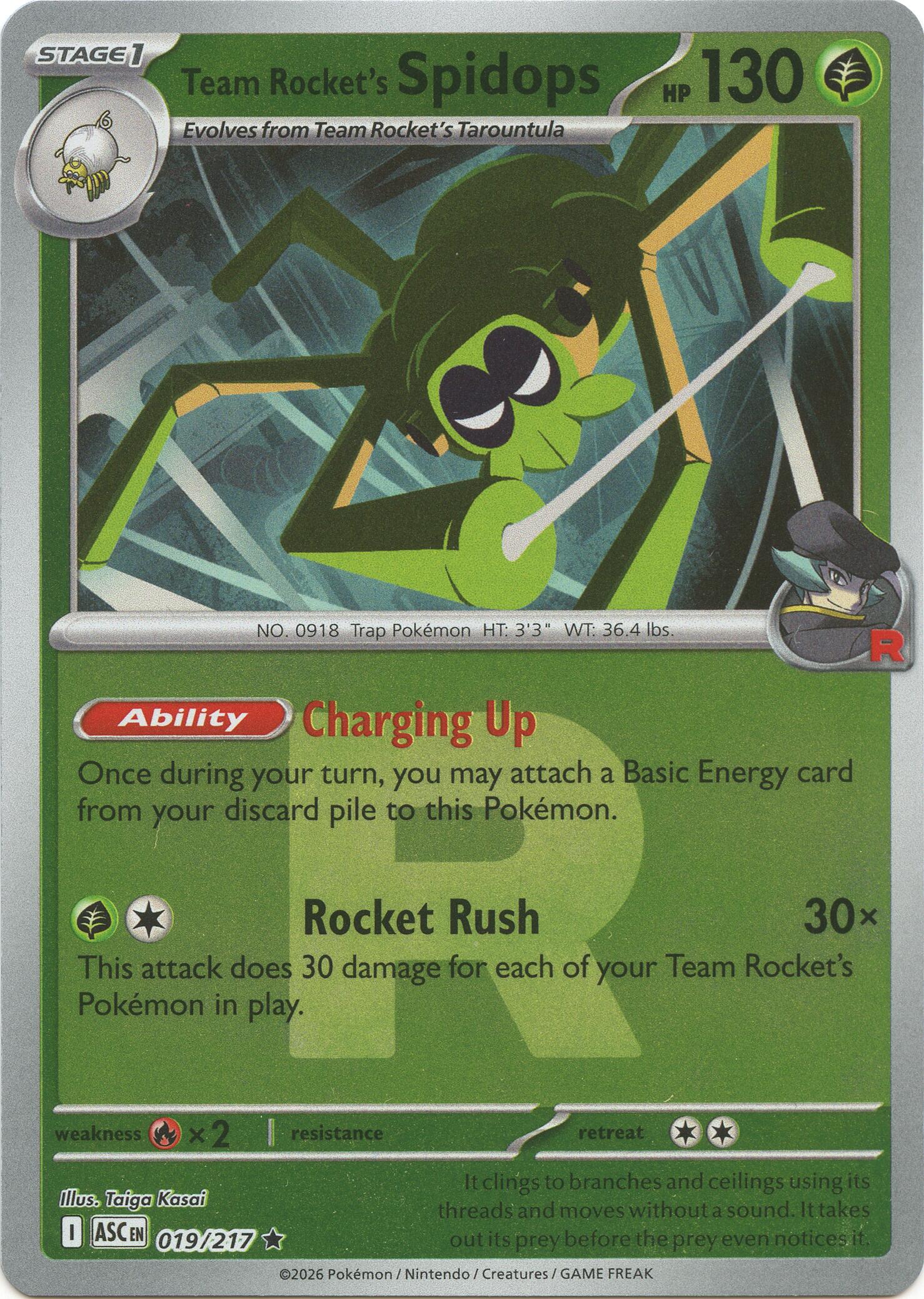 Team Rocket's Spidops (019/217) (Team Rocket) [Mega Evolution: Ascended Heroes] | Gamers Paradise