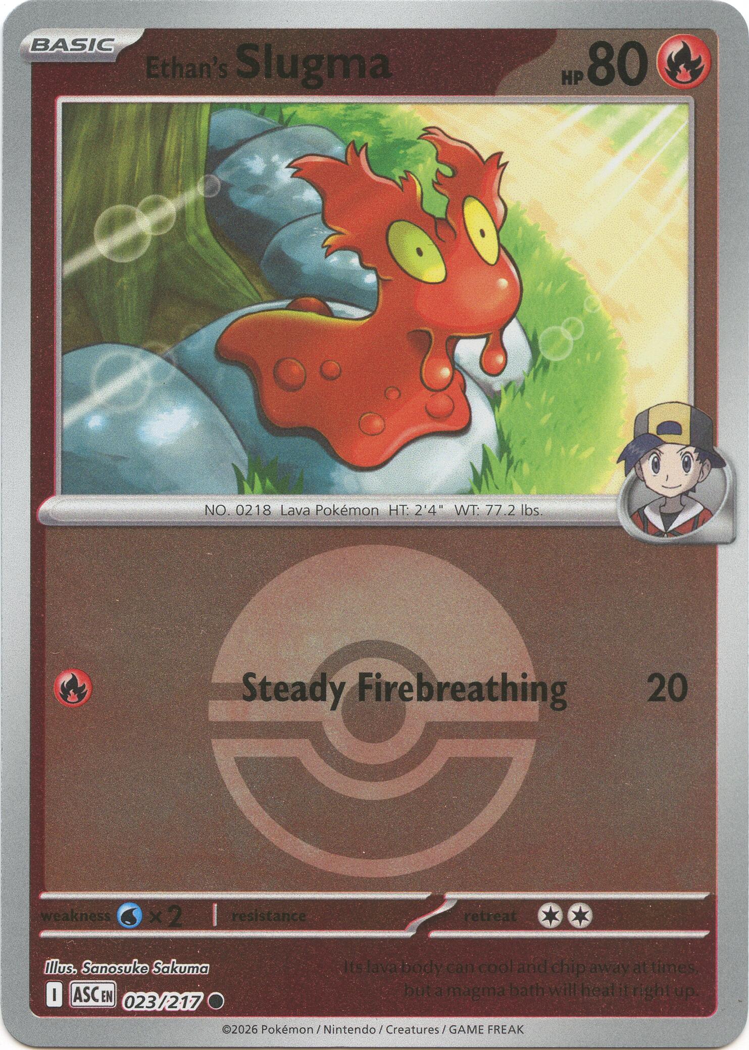 Ethan's Slugma (023/217) (Poke Ball) [Mega Evolution: Ascended Heroes] | Gamers Paradise