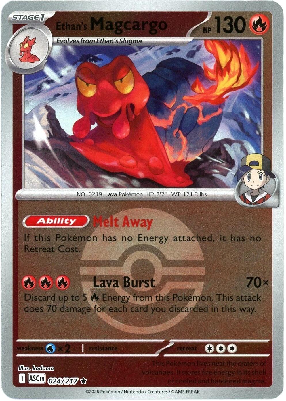 Ethan's Magcargo (024/217) (Poke Ball) [Mega Evolution: Ascended Heroes] | Gamers Paradise