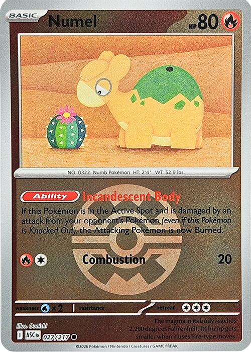 Numel (027/217) (Quick Ball) [Mega Evolution: Ascended Heroes] | Gamers Paradise