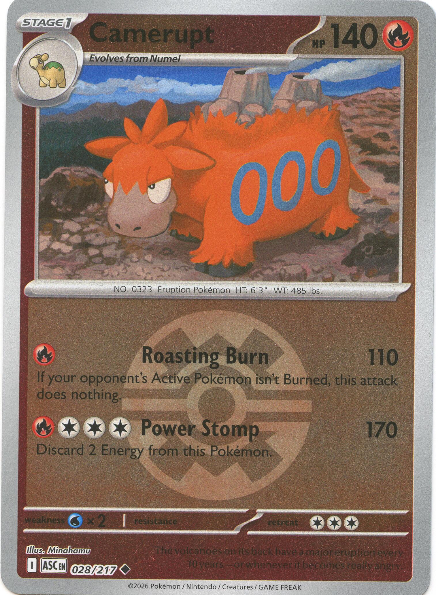 Camerupt (028/217) (Quick Ball) [Mega Evolution: Ascended Heroes] | Gamers Paradise