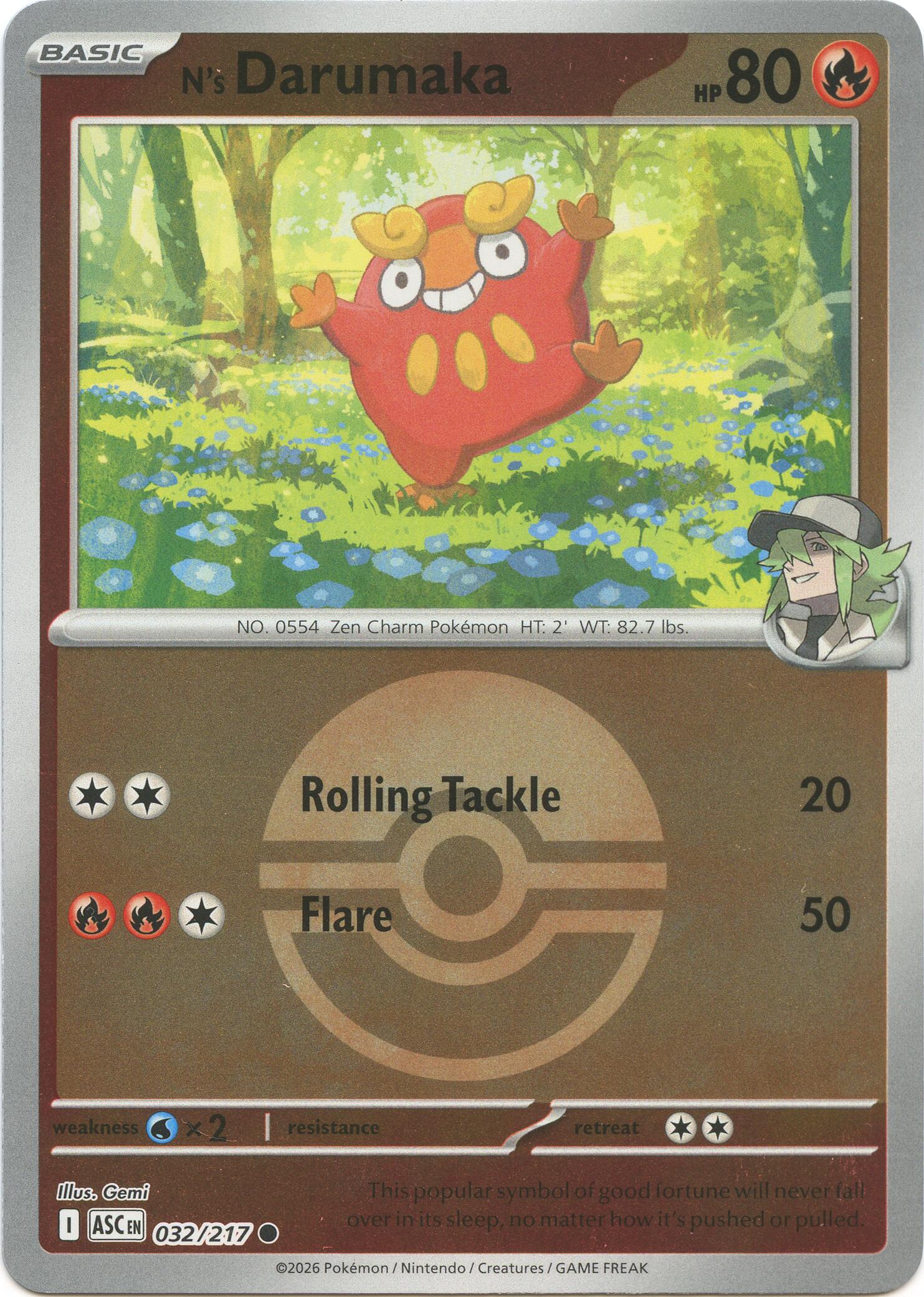 N's Darumaka (032/217) (Poke Ball) [Mega Evolution: Ascended Heroes] | Gamers Paradise