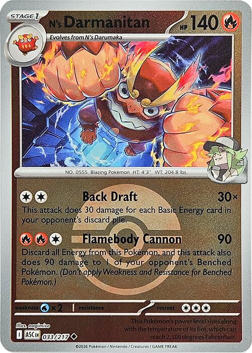 N's Darmanitan (033/217) (Poke Ball) [Mega Evolution: Ascended Heroes] | Gamers Paradise