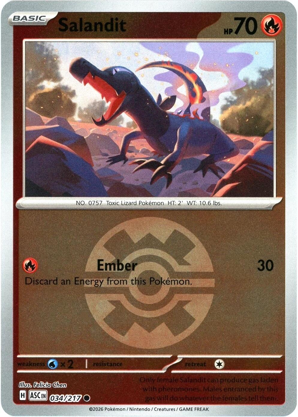 Salandit (034/217) (Quick Ball) [Mega Evolution: Ascended Heroes] | Gamers Paradise