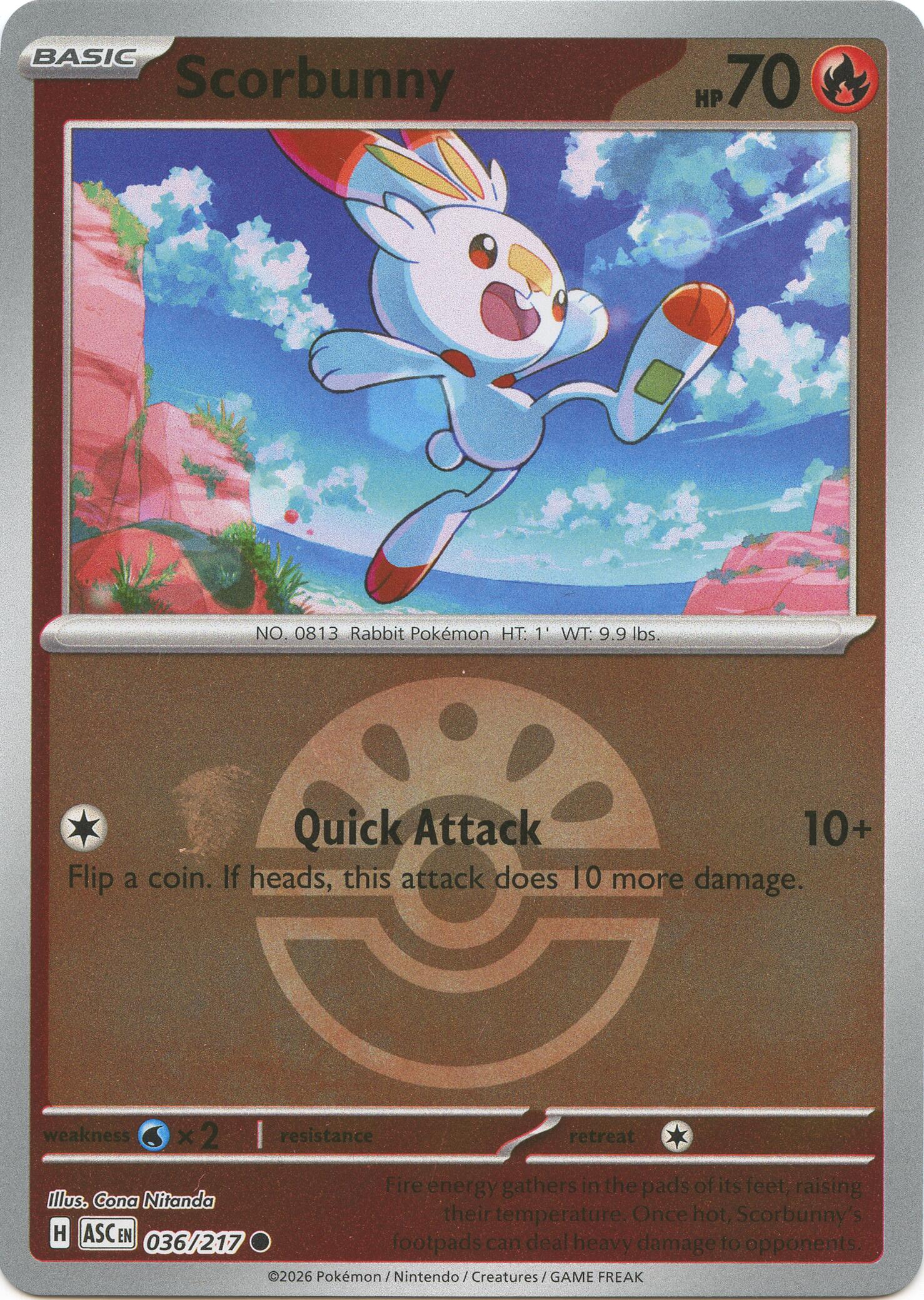 Scorbunny (036/217) (Friend Ball) [Mega Evolution: Ascended Heroes] | Gamers Paradise
