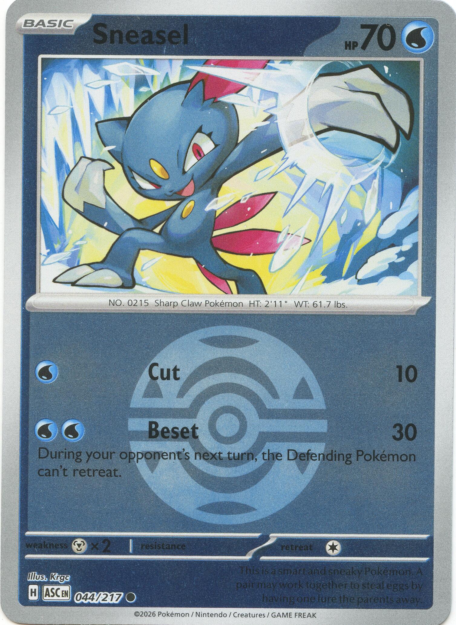 Sneasel (044/217) (Dusk Ball) [Mega Evolution: Ascended Heroes] | Gamers Paradise
