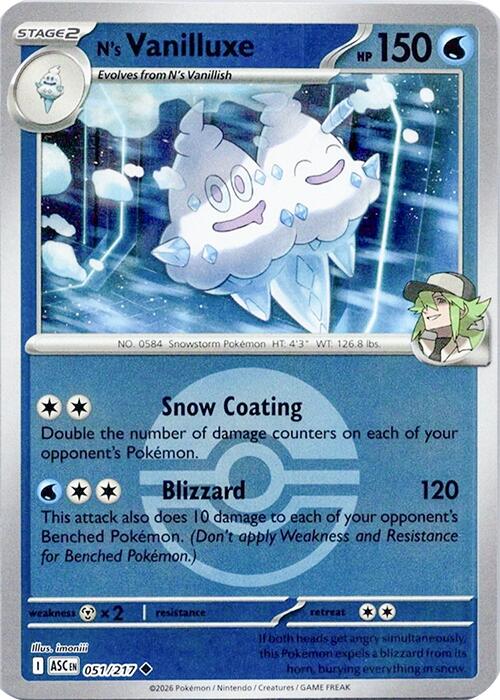 N's Vanilluxe (051/217) (Poke Ball) [Mega Evolution: Ascended Heroes] | Gamers Paradise